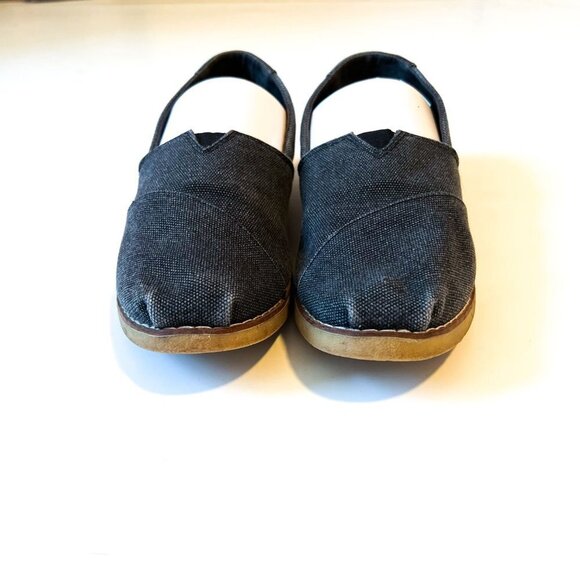 TOMS Alpargata Crepe 10010930 Black Washed Canvas Size 8 - Picture 3 of 10